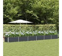 Jardinière rectangulaire moderne, pour plantes intérieures et extérieures, en acier et plastique, 600 x 80 x 45 cm, anthracite