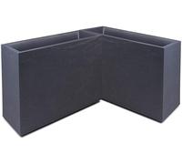 Jardinière rectangulaire - Pot de plante avec réservoir d'eau - 63 litres - Anthracite - Aspect ardoise - Pour intérieur et extérieur