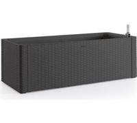 Jardinière Rectangulaire Stefanplast Natural Delux, 100x43xH33cm, 90+6,5L, Anthracite, Avec Réserve d'Eau