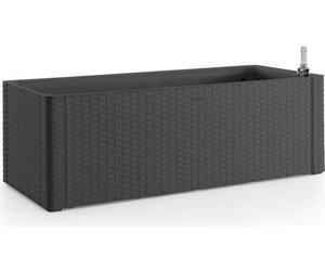 Jardinière Rectangulaire Stefanplast Natural Delux, 100x43xH33cm, 90+6,5L, Anthracite, Avec Réserve d'Eau