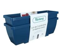 Jardinière - RIVIERA - EVA - Lot 2 jardinières - Plastique - 56,5x18,5x 25,5 unitaire - Bleu