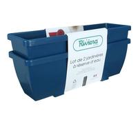 Jardinière Riviera Eva, Lot de 2, Plastique, 56,5x18,5x25,5 cm, Bleu