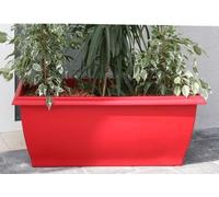 Jardinière RIVIERA Evolution, 80 x 40 x 32 cm, 64 L, Rouge, Plastique, Avec Réserve d'Eau
