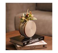 Jardinière ronde auto-arrosante beige