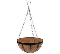 Jardinière Ronde en Fer et Fibres Naturelles Suspendue pour Terrasse