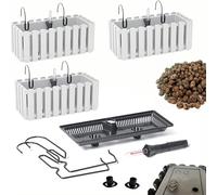 Jardinière Set 3 X 38x18x16,5 cm | Pots de fleurs de balcon avec arrosage intégré et bouchons d'évacuation | Cache-pot pour balcon ou jardin| Protège les racines et prévient la stagnation d'eau |Blanc