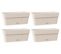 Jardinière - Set de 4 - Gravier récycle - 30 x 13 x 12 cm - Beige