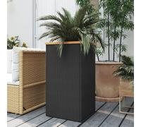 Jardinière simple Noir 40x40x80 cm Poly rotin - Parterres DE4446041 1parcel