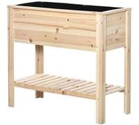 Outsunny Jardinière potager sur pieds 90x40x81 cm – étagère lattes, inserts irrigation, géotextile