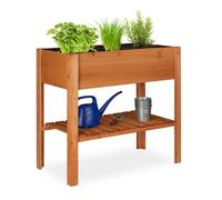 Relaxdays Carré potager en bois brun clair