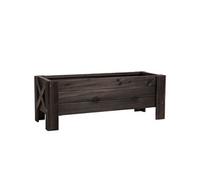 Outsunny Jardinière sur Pieds bac à Fleurs dim. 100L x 36l x 36H cm Inserts d'irrigation Inclus Bois Massif Sapin traité Aosom France