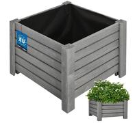 KOTARBAU® Jardinière Extérieur - Bois de Pin Imprégné - 38 x 38 x 30 cm - Anthracite - Jardiniere sur Pieds - Bac à Fleurs Rectangulaire - Grande Capacité - avec Toile Anti-Mauvaises Herbes