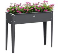 Jardinière sur pieds Outsunny Acier galvanisé 100x30x80cm Gris