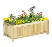 Outsunny Jardinière rectangulaire en bois pliable carré potager surélevé dim. 70L x 30l x 25H cm naturel