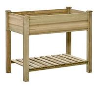 Outsunny Jardinière sur Pieds Potager avec étagère à Lattes dim. 91L x 51l x 76H cm Bois Sapin Autoclave