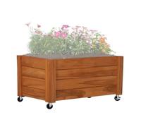 Jardinière sur roulettes - Divit FC58 - Bois massif - Rectangulaire 78 x 52 x 40,5 cm - Intérieur protégé
