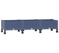 Jardinière sur roulettes vidaXL, bleu-gris, 120 x 40 x 33 cm, PP