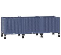Jardinière sur roulettes vidaXL, bleu-gris, 120 x 40 x 48 cm, PP