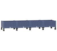 Jardinière sur roulettes vidaXL, bleu-gris, 160 x 40 x 33 cm, PP