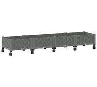 Jardinière sur roulettes vidaXL, gris clair, 160 x 40 x 33 cm, PP