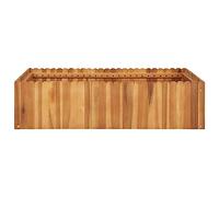 Jardinière surélevée - 100 x 100 x 25 cm - En bois d'acacia massif - Grand pot de culture extérieur - Grand pot de fleurs - Haut - Intérieur - Pour cour, balcon, parc, jardin