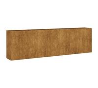 Jardinière surélevée - 280 x 40 x 80 cm - En acier Corten - Grand pot de fleurs pour jardin, intérieur - Grand pot de fleurs pour terrasse, jardin, balcon, cour