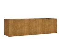 Jardinière surélevée - 280 x 80 x 80 cm - En acier Corten - Grand pot de fleurs pour jardin, intérieur - Grand pot de fleurs pour terrasse, jardin, balcon, cour