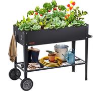 Jardinière surélevée, 42,5 x 19,5 x 31,5 pouces, en métal galvanisé, jardinières surélevées avec pieds, pour cultiver des fleurs/légumes/herbes aromatiques dans votre jardin/patio/balcon, couleur noir