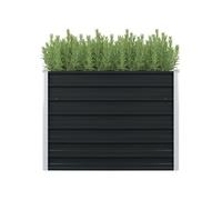 vidaXL Lit surélevé Anthracite 100 x 100 x 77 cm Acier galvanisé