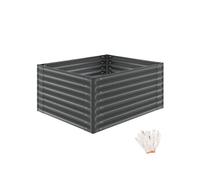 Jardinière surélevée anthracite acier galvanisé 120x100x62cm 720l bac potager ergonomique fond ouvert culture légumes herbes aromatiques
