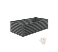 Jardinière - TECTAKE - Bac à fleurs surélevé BLOMMA en acier galvanisé, ergonomique, 1200 L, 200 x 100 x 62 cm - Anthracite