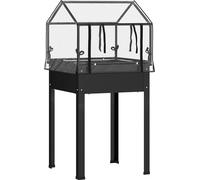 Jardinière surélevée avec couvercle 60 x 60 x 120 cm, noir – Jardinière en métal résistante aux intempéries, potager surélevé peu encombrant pour le balcon et le jardin