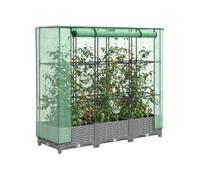 vidaXL Lit surélevé avec serre aspect rotin 120x40x123 cm