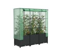 vidaXL Lit surélevé avec serre aspect rotin 120x40x138 cm