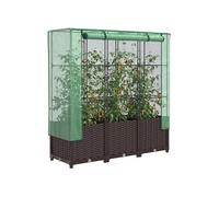 vidaXL Lit surélevé avec serre aspect rotin 120x40x138 cm