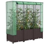 vidaXL Lit surélevé avec serre aspect rotin 120x40x138 cm