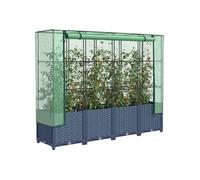 vidaXL Jardinière surélevée avec housse aspect rotin 160x40x138 cm