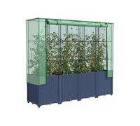 vidaXL Potager surélevé avec couverture de serre aspect rotin 160x40x153 cm