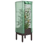 vidaXL Lit surélevé avec serre aspect rotin 80x40x140 cm
