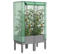 vidaXL Jardinière surélevée avec housse aspect rotin 80 x 40 x 140 cm