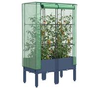vidaXL Lit surélevé avec serre aspect rotin 120x40x140 cm