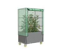 vidaXL Lit surélevé aspect rotin avec rehausse et roulettes 80x50x182 cm