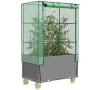 vidaXL Lit surélevé aspect rotin avec rehausse et roulettes 80x50x182 cm