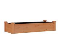 Jardinière surélevée avec insert - Marron - 120 x 45 x 25 cm - En bois massif - Sapin - Grand pot de fleurs - Pour jardin, parc, cour, balcon