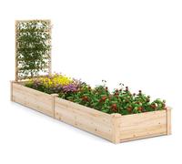 Jardinière surélevée avec treillis, bac à fleurs extérieur en bois avec compartiments divisés pour fleurs