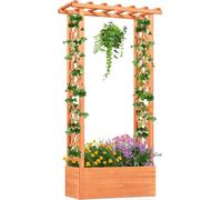 Jardinière surélevée avec treillis et toit suspendu, en bois