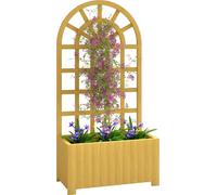 Jardinière surélevée - Bac à plantes avec treillis en bois - Pour légumes, herbes aromatiques et plantes grimpantes - Extérieur, balcon et terrasse