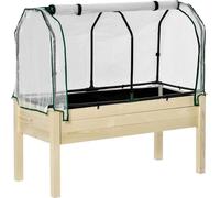 Jardinière surélevée/bac à plantes - Bois - 121x55x117 cm - Avec couvercle - À monter soi-même