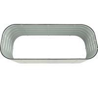 Jardinière surélevée - Bac à plantes en métal - Modulaire 8 en 1 - Rectangulaire 150 x 60 x 43 cm - Très grande taille - 4 panneaux courbés + 4 panneaux droits - Blanc