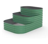 Jardinière surélevée - Bac à plantes en métal - Profondeur 78 cm - Fond ouvert - Extensible - Acier thermolaqué - Pour légumes, fleurs, herbes aromatiques - Vert